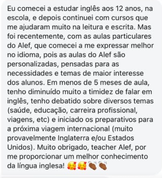 Depoimento de Aluno